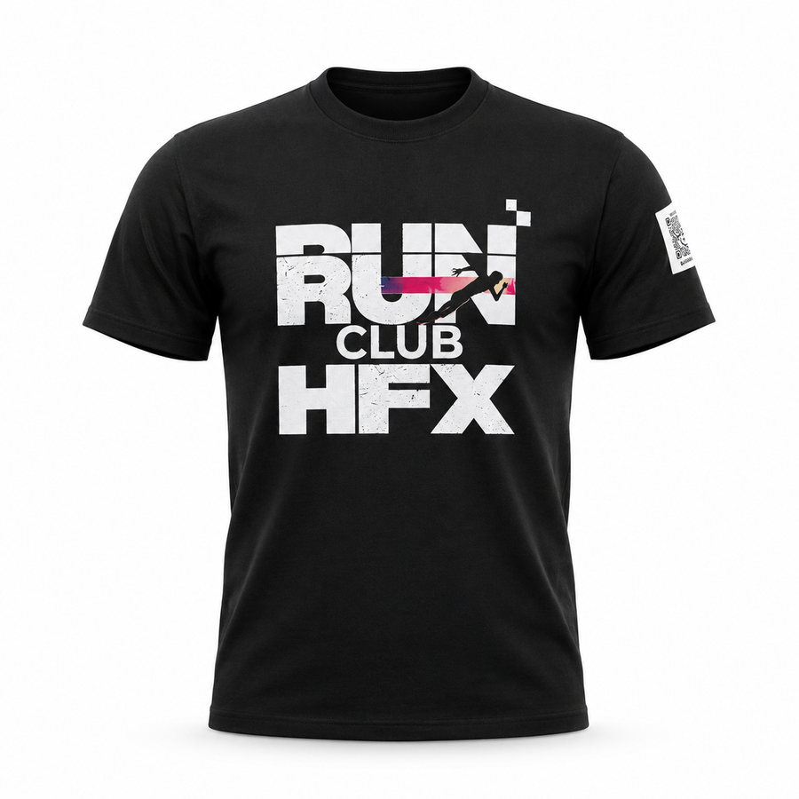 Run Club HFX Season 2 running tee — Halifax Christian running club shirt