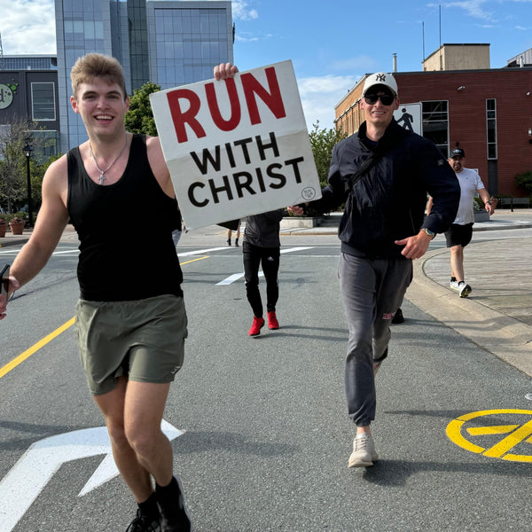 Run Club HFX community members running in Halifax