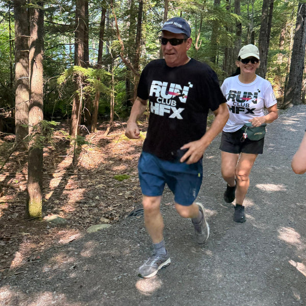Run Club HFX community members running in Halifax